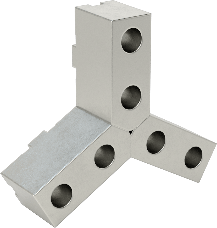 3 Parça İşlenebilir Torna Mandreni Üst Çene Seti, Sivri, Dil ve Oluk, 5" Çaplı Mandren için, 1-1/2" Yükseklik, Çelik