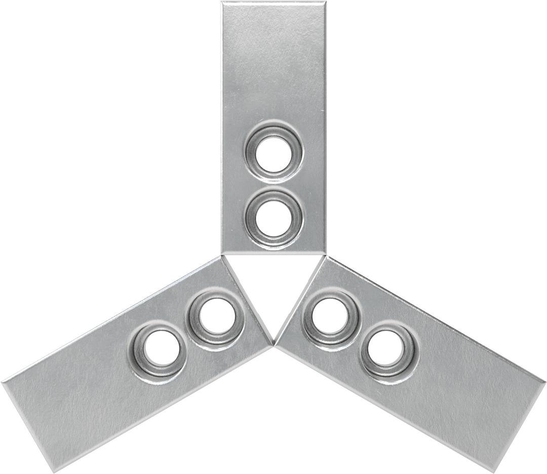 3 Parça İşlenebilir Torna Mandreni Üst Çene Seti, Kare, Tırtıklı, 6" Çaplı Mandren için, 1-1/2" Yükseklik, Alüminyum