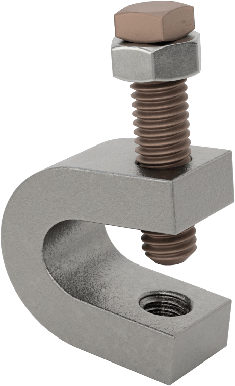 Dişli Çubuk için Kiriş Kelepçesi, Alttan Montaj, Çelik, 3/8“-16 Çubuk Boyutu ve 5/8” Kiriş Kalınlığı için