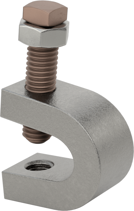 Dişli Çubuk için Kiriş Kelepçesi, Alttan Montaj, Çelik, 3/8“-16 Çubuk Boyutu ve 5/8” Kiriş Kalınlığı için