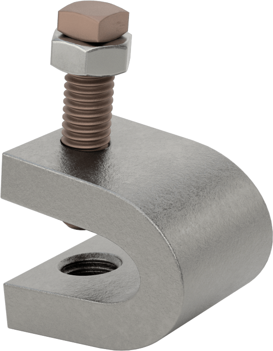 Dişli Çubuk için Kiriş Kelepçesi, Alttan Montaj, Çelik, 1/2“-13 Çubuk Boyutu ve 5/8” Kiriş Kalınlığı için