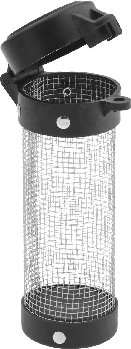 Yuvarlak Kapalı Parça Sepeti, Menteşeli Kapaklı Düz, 4-3/8" Çap, 7-1/4" Yükseklik