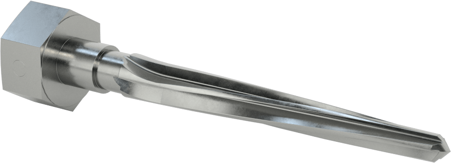 Delik Hizalama için Altıgen Şaftlı Rayba, 4 inç Uzunluklu Spiral Yiv, 0,5000“ x 0,2810” Rayba Çapı