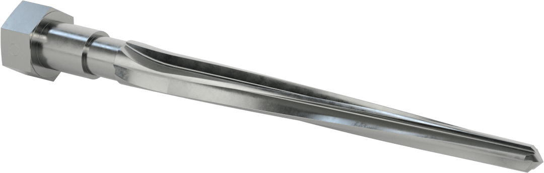 Delik Hizalama için Altıgen Şaftlı Rayba, 7-1/8" Uzunlukta Spiral Yiv, 0,6875“ x 0,3750” Rayba Çapı