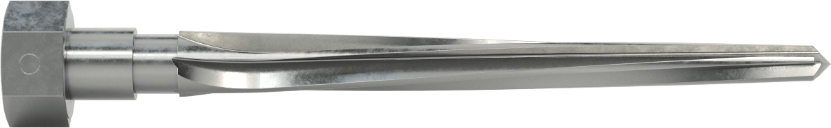 Delik Hizalama için Altıgen Şaftlı Rayba, 7-3/8" Uzunlukta Spiral Yiv, 0,7500 inç x 0,4063 inç Rayba Çapı