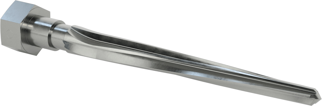 Delik Hizalama için Altıgen Şaftlı Rayba, 7-3/8" Uzunlukta Spiral Yiv, 0,7500 inç x 0,4063 inç Rayba Çapı