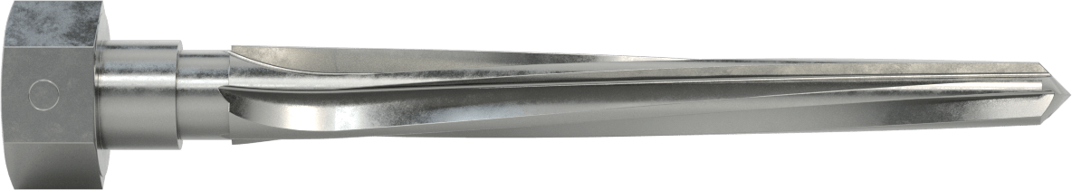 Delik Hizalama için Altıgen Şaftlı Rayba, 7-3/8" Uzunlukta Spiral Yiv, 0,8750 inç x 0,5625 inç Rayba Çapı