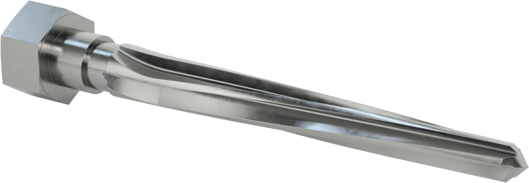 Delik Hizalama için Altıgen Şaftlı Rayba, 7-3/8" Uzunlukta Spiral Yiv, 0,8750 inç x 0,5625 inç Rayba Çapı
