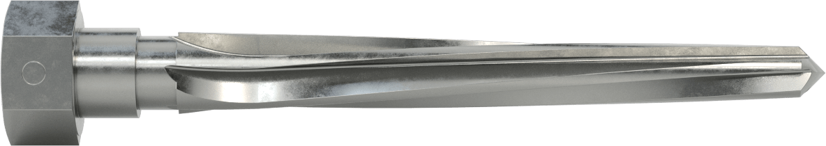 Delik Hizalama için Altıgen Şaftlı Rayba, 7-3/8" Uzunlukta Spiral Yiv, 0,9375“ x 0,5938” Çap, Mıknatıslı