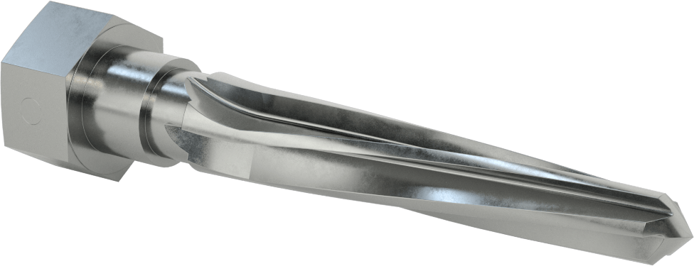 Delik Hizalama için Altıgen Şaftlı Rayba, 5 inç Uzun Spiral Yiv, 0,9375“ x 0,5938” Çap, Güçlü Tutuş
