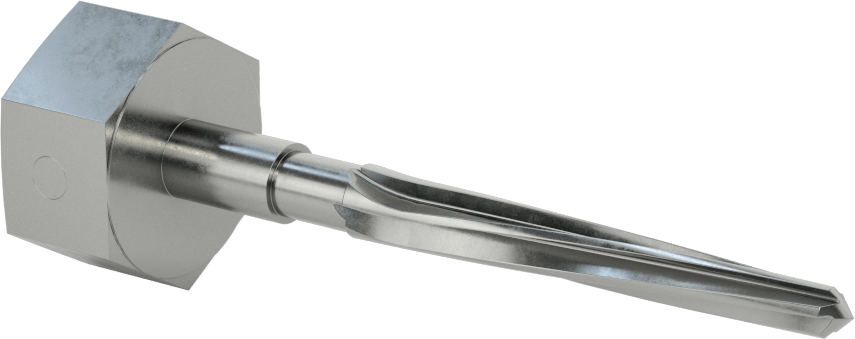 Delik Hizalama için Altıgen Şaftlı Rayba, 2-3/4" Uzunlukta Spiral Yiv, 0,3750 inç x 0,2344 inç Rayba Çapı
