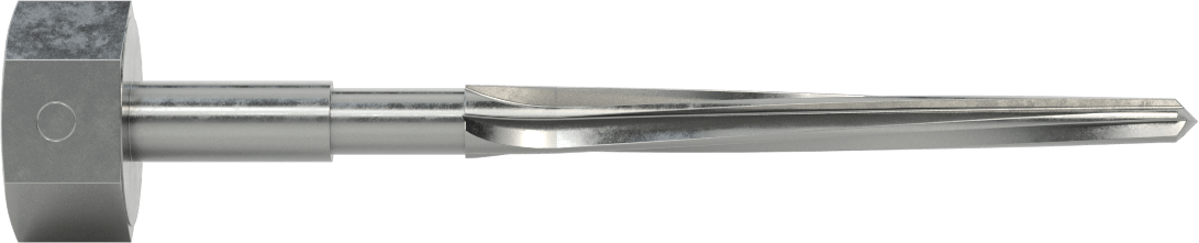 Delik Hizalama için Altıgen Şaftlı Rayba, 4-3/8" Uzun Spiral Yiv, 0,4375“ x 0,2656” Rayba Çapı