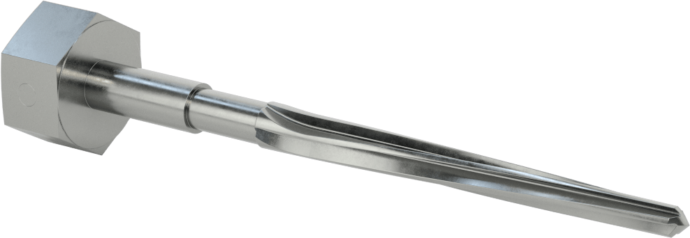 Delik Hizalama için Altıgen Şaftlı Rayba, 4-3/8" Uzun Spiral Yiv, 0,4375“ x 0,2656” Rayba Çapı