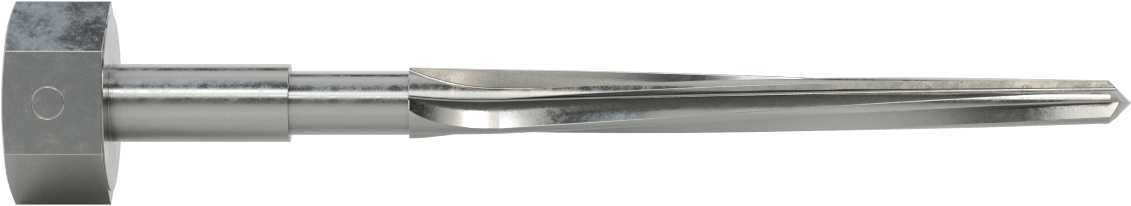 Delik Hizalama için Altıgen Şaftlı Rayba, 5-1/8" Uzunluklu Spiral Yiv, 0,5000“ x 0,3125” Rayba Çapı