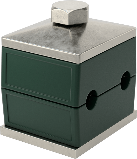 Titreşim Sönümleyici Yönlendirme Kelepçesi, Kaynak Montajı, 2 Hat, 304 Paslanmaz Çelik Üst Plaka, 1/4" ID