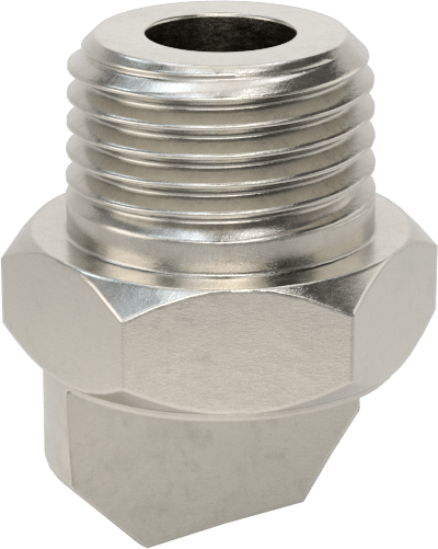 Yüksek Darbe Dayanımlı Saptırmalı Düz Püskürtme Nozulu, 303 Paslanmaz Çelik, 1/8 NPT Erkek, 0.2 gpm @ 20 PSI