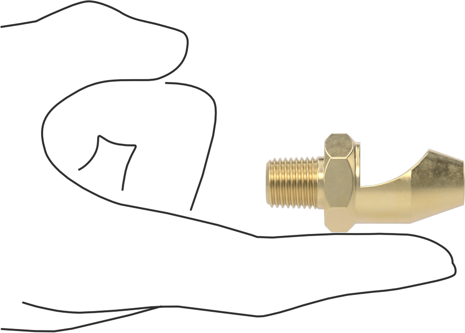 Yüksek Darbe Dayanımlı Saptırmalı Düz Püskürtme Nozulu, Pirinç, 1/4 NPT Erkek, 0.7 gpm @ 20 PSI