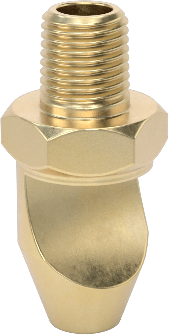 Yüksek Darbe Dayanımlı Saptırmalı Düz Püskürtme Nozulu, Pirinç, 1/4 NPT Erkek, 0.7 gpm @ 20 PSI