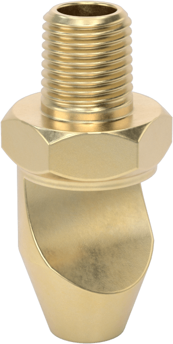 Yüksek Darbe Dayanımlı Saptırmalı Düz Püskürtme Nozulu, Pirinç, 1/4 NPT Erkek, 1.4 gpm @ 20 PSI