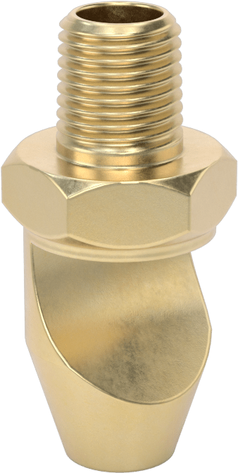 Yüksek Darbe Dayanımlı Saptırmalı Düz Püskürtme Nozulu, Pirinç, 1/4 NPT Erkek, 2.8 gpm @ 20 PSI