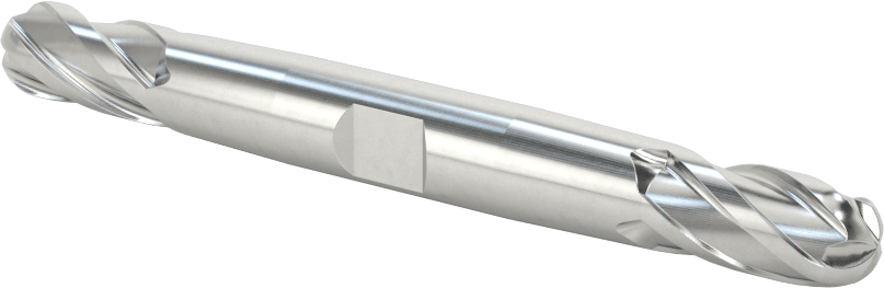 İki Freze Uçlu Kobalt Çelik Küresel Uçlu Freze, 4 Kanallı, 11/32" Freze Çapı, 3-1/2" Toplam Uzunluk