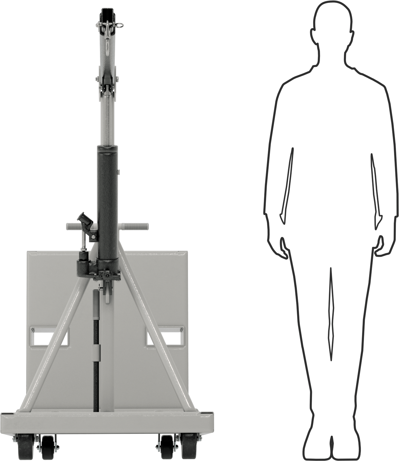 Yakın Kaldırma Hidrolik Vinç, 44“ ila 62” Kol Uzunluğu, 500 lbs. Geri Çekilmiş Kol Kapasitesi