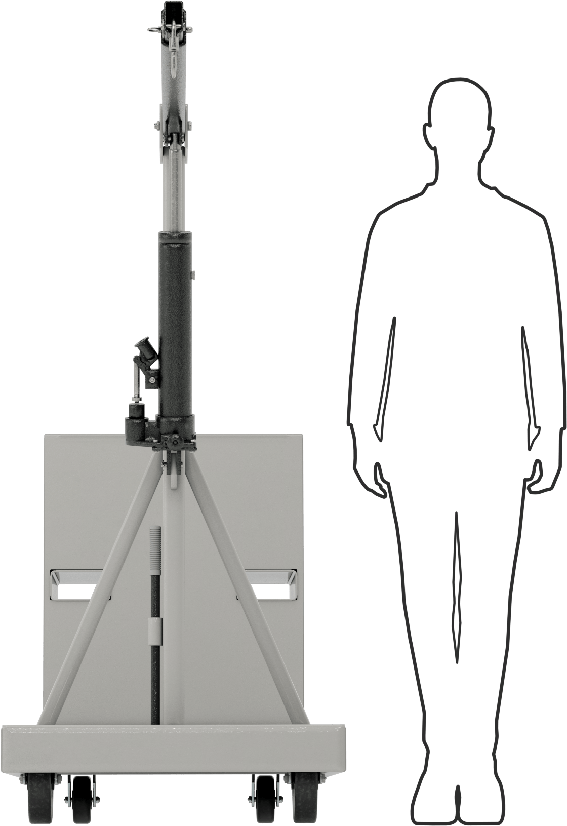 Yakın Kaldırma Hidrolik Vinç, 44“ ila 62” Kol Uzunluğu, 1000 lbs. Geri Çekilmiş Kol Kapasitesi