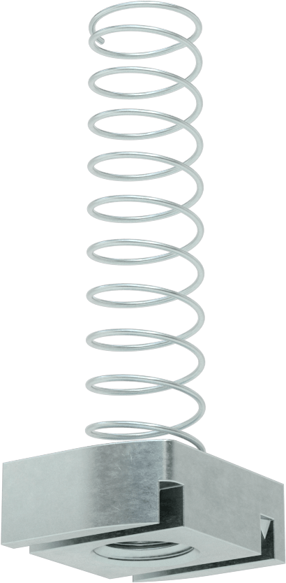 Strut Kanal Somunu, Yaylı, 2-7/16“ ve 3-1/4” Yüksek Kanal, Çelik, 5/8"-11 Diş