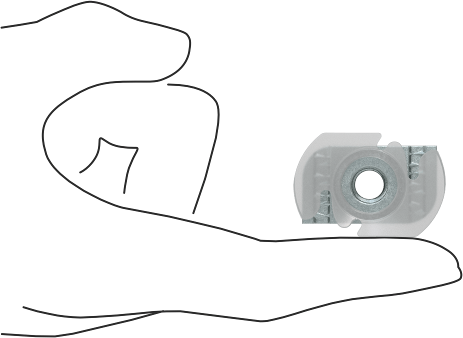 Strut Kanal Somunu, Kolay Konumlandırma, 3/8"-16 Diş Boyutu