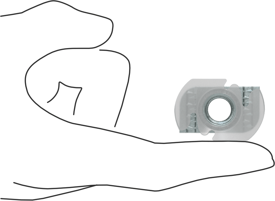 Strut Kanal Somunu, Kolay Konumlandırma, 1/2"-13 Diş Boyutu