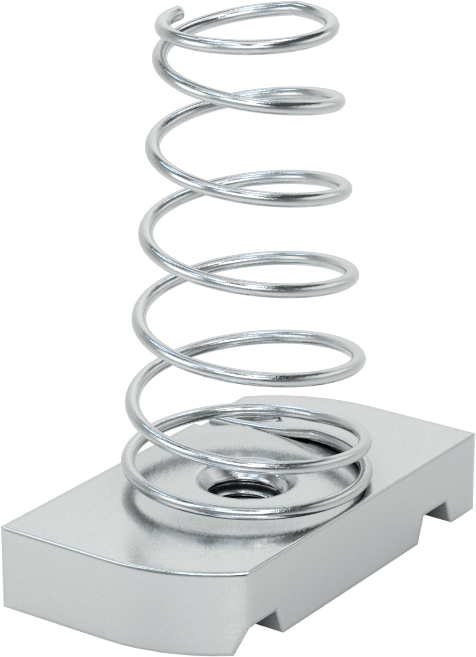 Strut Kanal Somunu, Yaylı, 1-5/8" Yüksek Kanal, Çelik, 1/4"-20 Diş