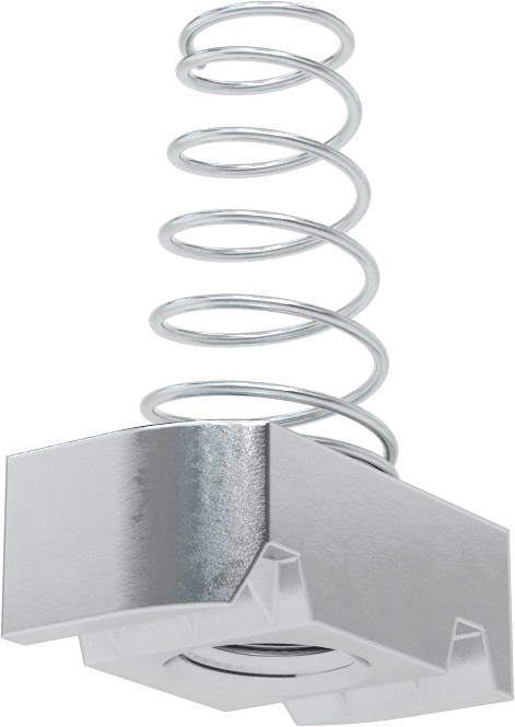 Strut Kanal Somunu, Yaylı, 1-5/8" Yüksek Kanal, Çelik, 1/2"-13 Diş