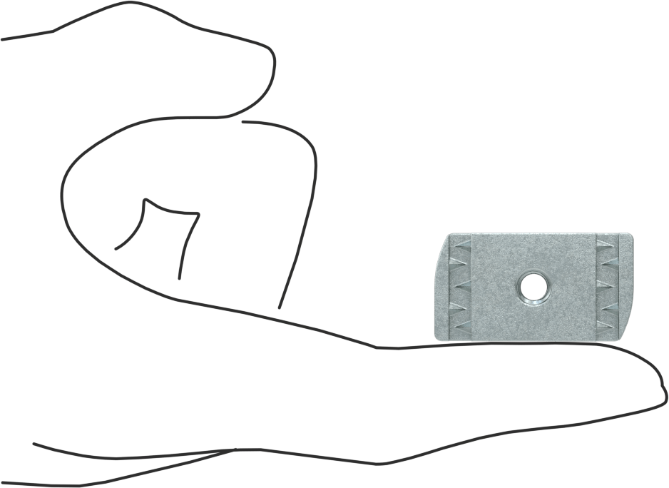 Strut Kanal Somunu, Çinko Kaplı Çelik, 1/4"-20 Diş Boyutu, 1/4" Yükseklik
