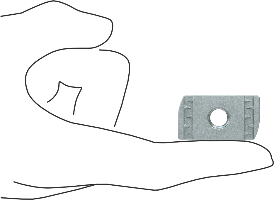 Strut Kanal Somunu, Çinko Kaplı Çelik, 3/8"-16 Diş Boyutu