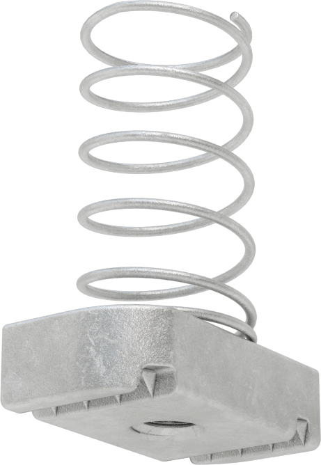 Strut Kanal Somunu, Yaylı, 1-5/8" Kanal için, Galvanizli Çelik, 5/16"-18 Diş