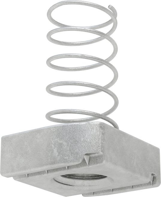 Strut Kanal Somunu, Yaylı, 1-5/8" Kanal için, Galvanizli Çelik, 5/8"-11 Diş