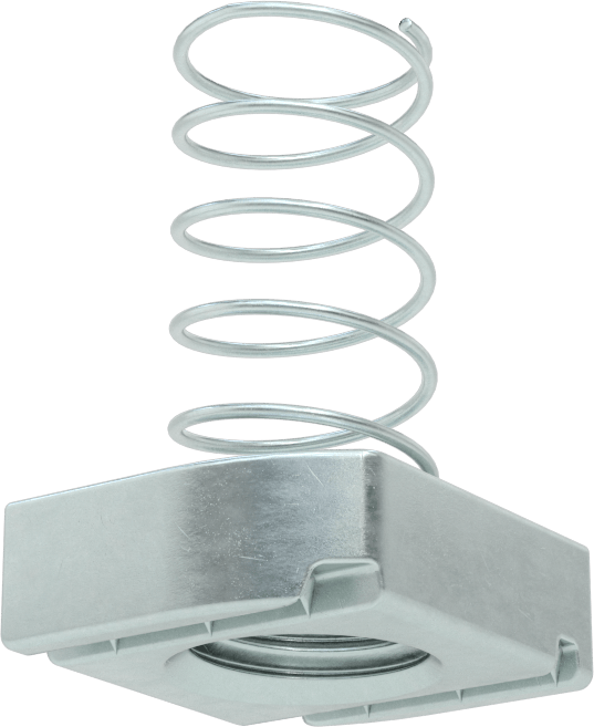 Strut Kanal Somunu, Yaylı, 1-5/8" Channel, Çinko Kaplı Çelik, 3/4"-10 Diş