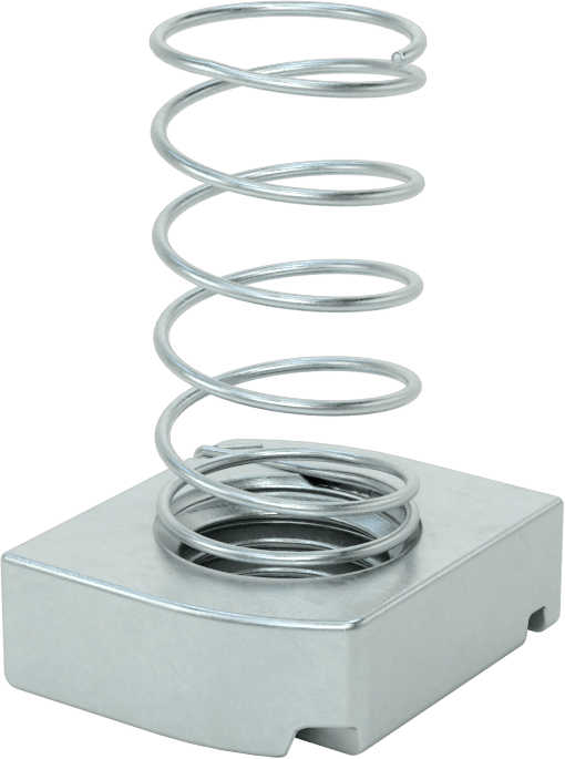 Strut Kanal Somunu, Yaylı, 1-5/8" Channel, Çinko Kaplı Çelik, 3/4"-10 Diş