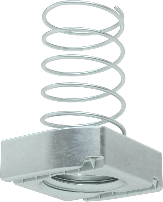Strut Kanal Somunu, Yaylı, 1-5/8" Channel, Çinko Kaplı Çelik, 7/8"-9 Diş