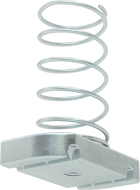 Strut Kanal Somunu, Yaylı, 1-5/8" Kanal için, Çinko Kaplı Çelik, 8-32 Diş