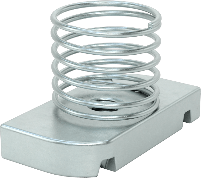 Strut Kanal Somunu, Yaylı, 13/16" Kanal için, Galvanizli Çelik, 1/4"-20 Diş