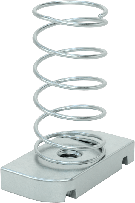 Strut Kanal Somunu, Yaylı, 1-5/8" Kanal için, Galvanizli Çelik, 1/4"-20 Diş