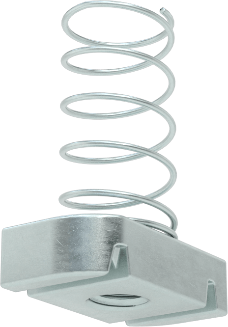 Strut Kanal Somunu, Yaylı, 1-5/8" Kanal için, Galvanizli Çelik, 3/8"-16 Diş