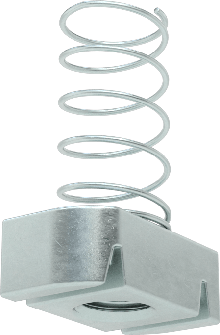 Strut Kanal Somunu, Yaylı, 1-5/8" Kanal için, Galvanizli Çelik, 1/2"-13 Diş