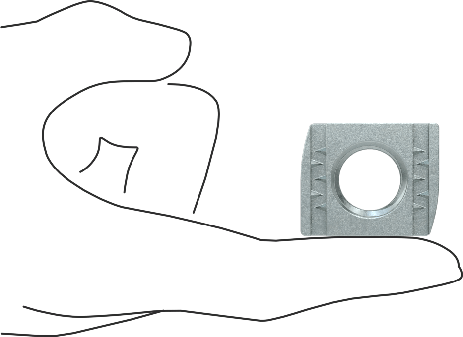 Strut Kanal Somunu, Çinko Kaplı Çelik, 3/4"-10 Diş Boyutu
