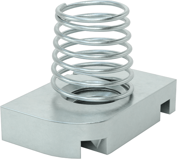 Strut Kanal Somunu, Yaylı, 13/32" Yüksek Kanal, Çelik, 1/4"-20 Diş