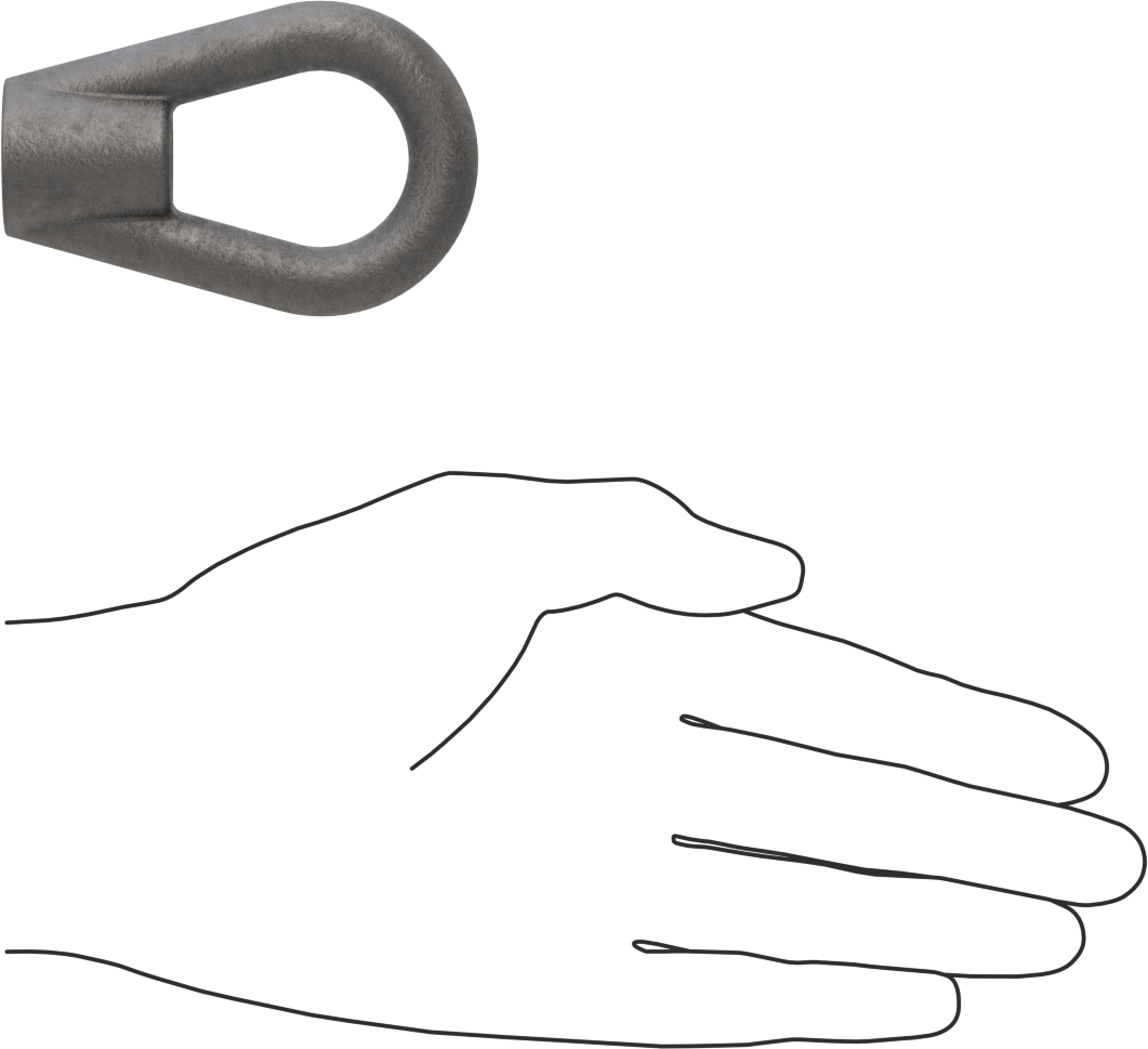 Çelik Oval Gözlü Somun - Kaldırma için, 1/2"-13 Diş Boyutu