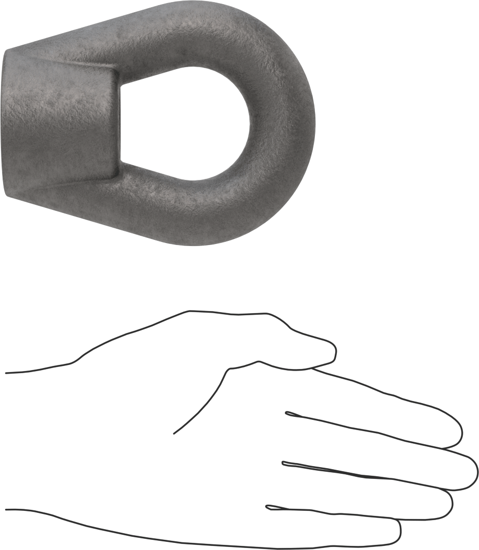 Çelik Oval Gözlü Somun - Kaldırma için, 1"-8 Diş Boyutu