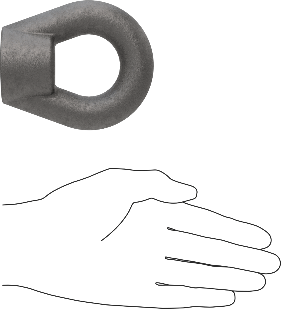 Çelik Oval Gözlü Somun - Kaldırma için, 7/8"-9 Diş Boyutu