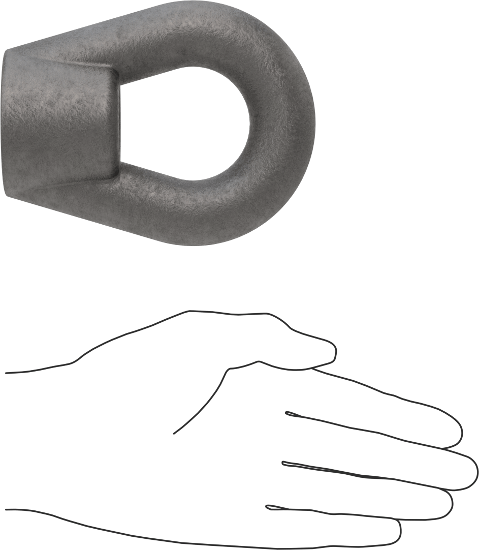 Çelik Oval Gözlü Somun - Kaldırma için, 1-1/8"-7 Diş Boyutu